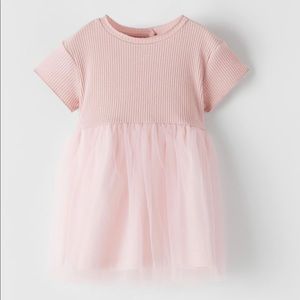 NWT Pink Zara baby girl soft tulle dress 12-18 mos